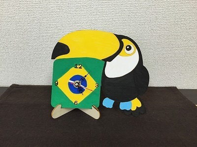 新商品 木製時計 ブラジルの国鳥 トゥッカーノ イベント遊具 エアー遊具レンタル 工作キット販売のワン ステップ